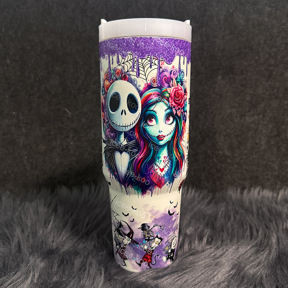 🌌 40oz Jack & Sally Travel Tumbler