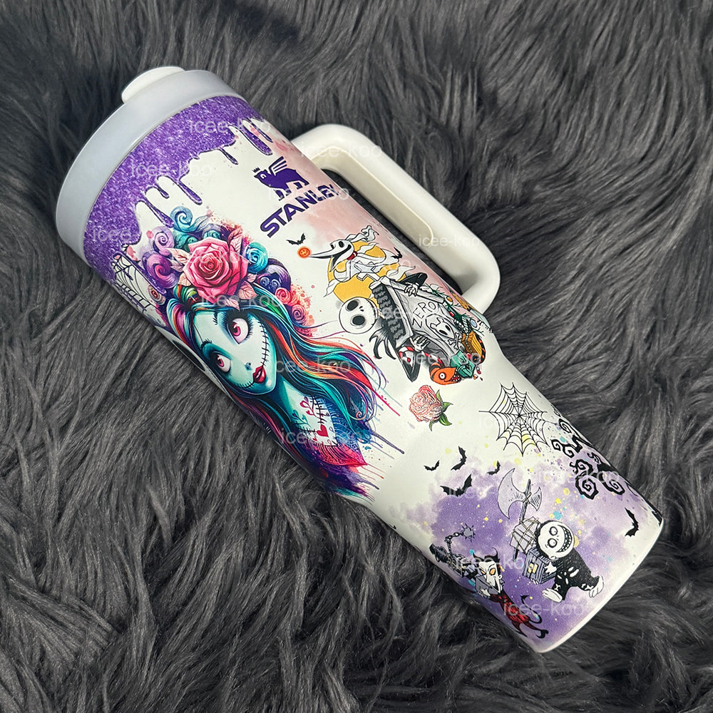 🌌 40oz Jack & Sally Travel Tumbler