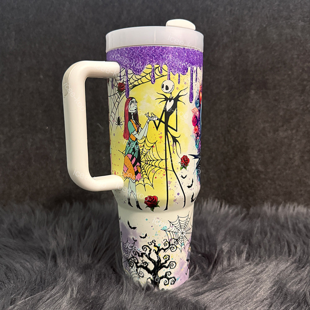 🌌 40oz Jack & Sally Travel Tumbler