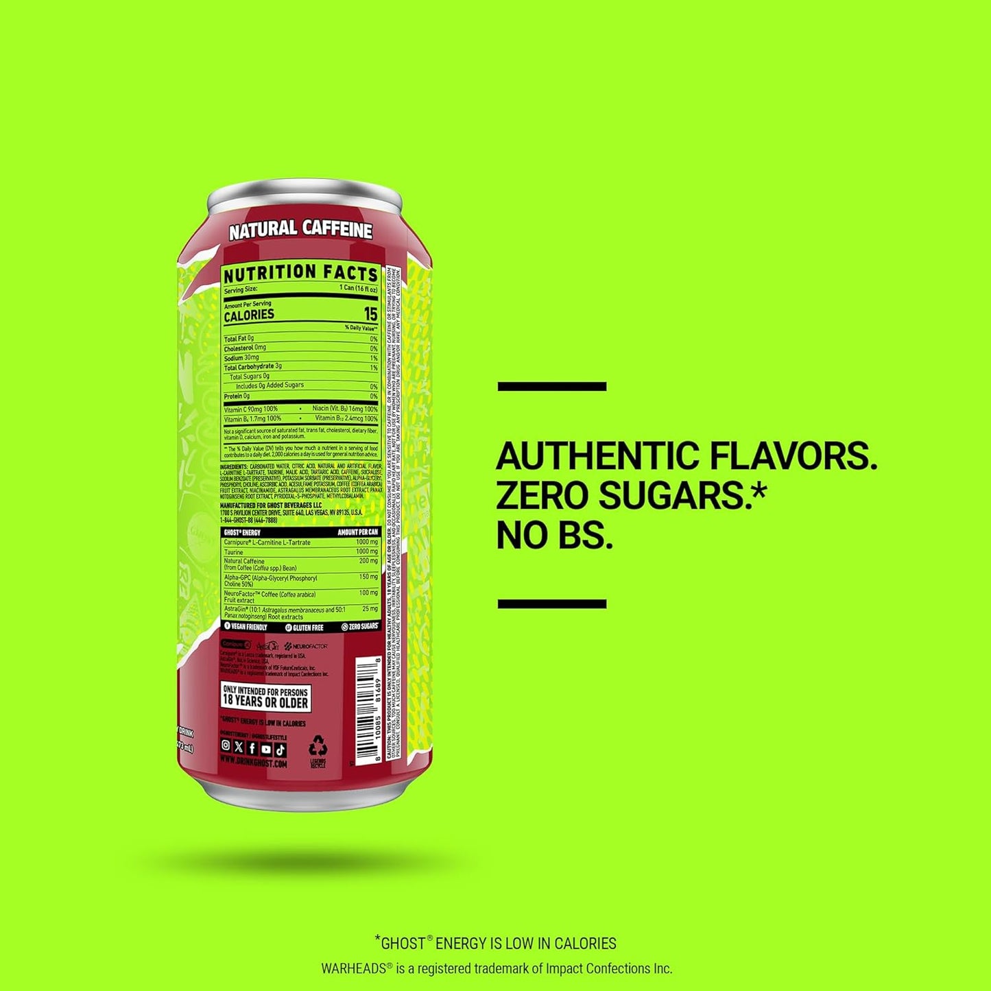 GHOST Energy Drink – Power & Focus, 12 Pack