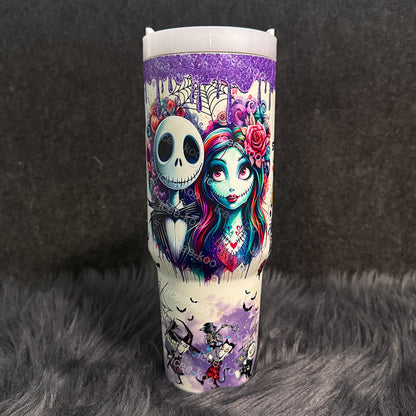🌌 40oz Jack & Sally Travel Tumbler