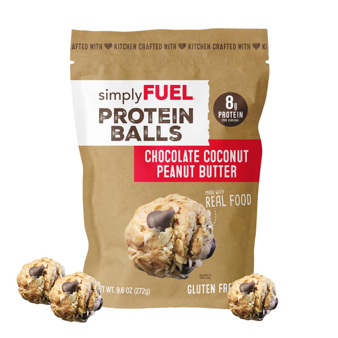 simplyFUEL Whole Food Protein Balls - Chocolate Chip Cookie Dough Snacks - 8g Protein Snack