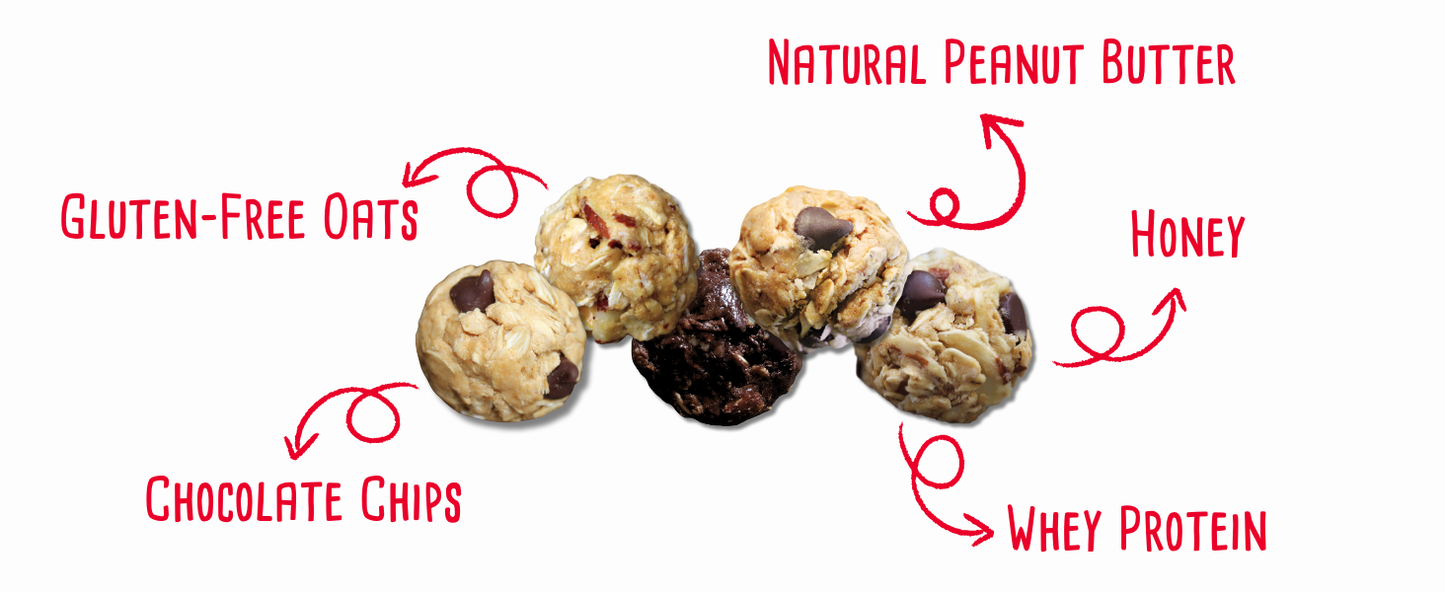 simplyFUEL Whole Food Protein Balls - Chocolate Chip Cookie Dough Snacks - 8g Protein Snack