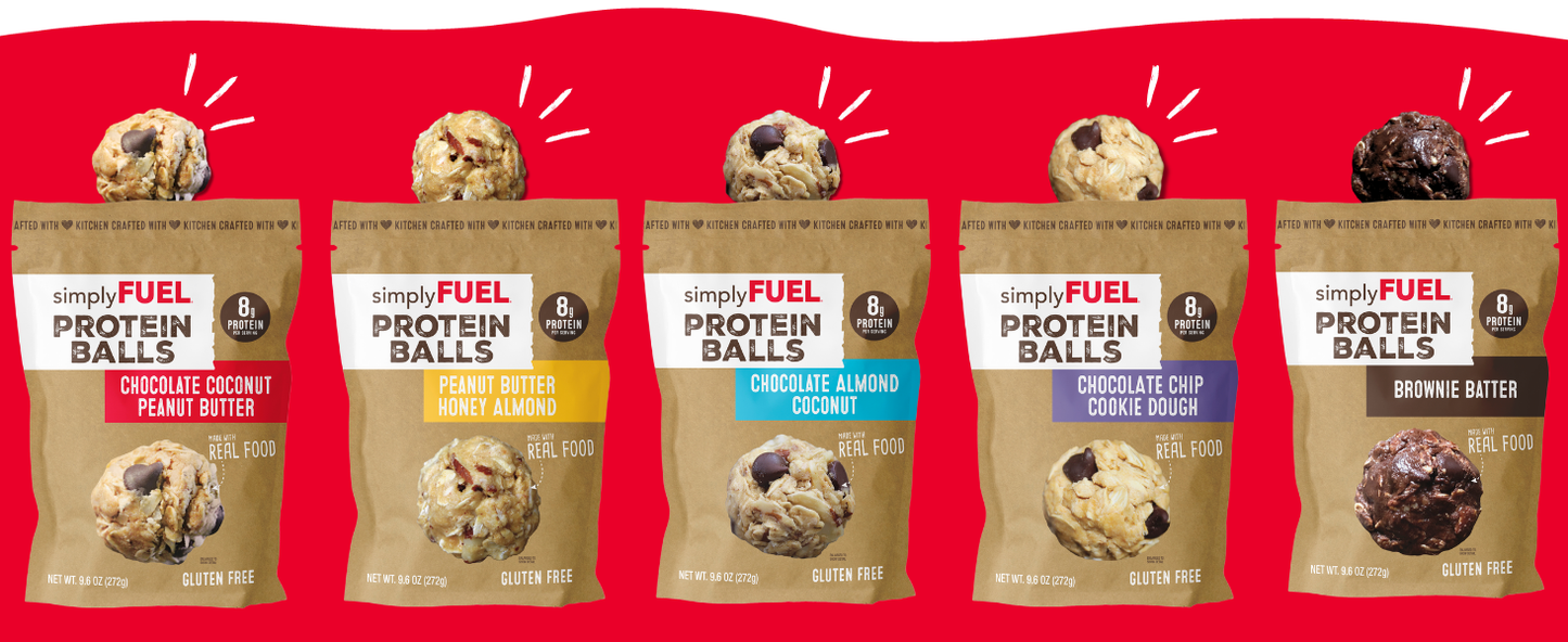 simplyFUEL Whole Food Protein Balls - Chocolate Chip Cookie Dough Snacks - 8g Protein Snack